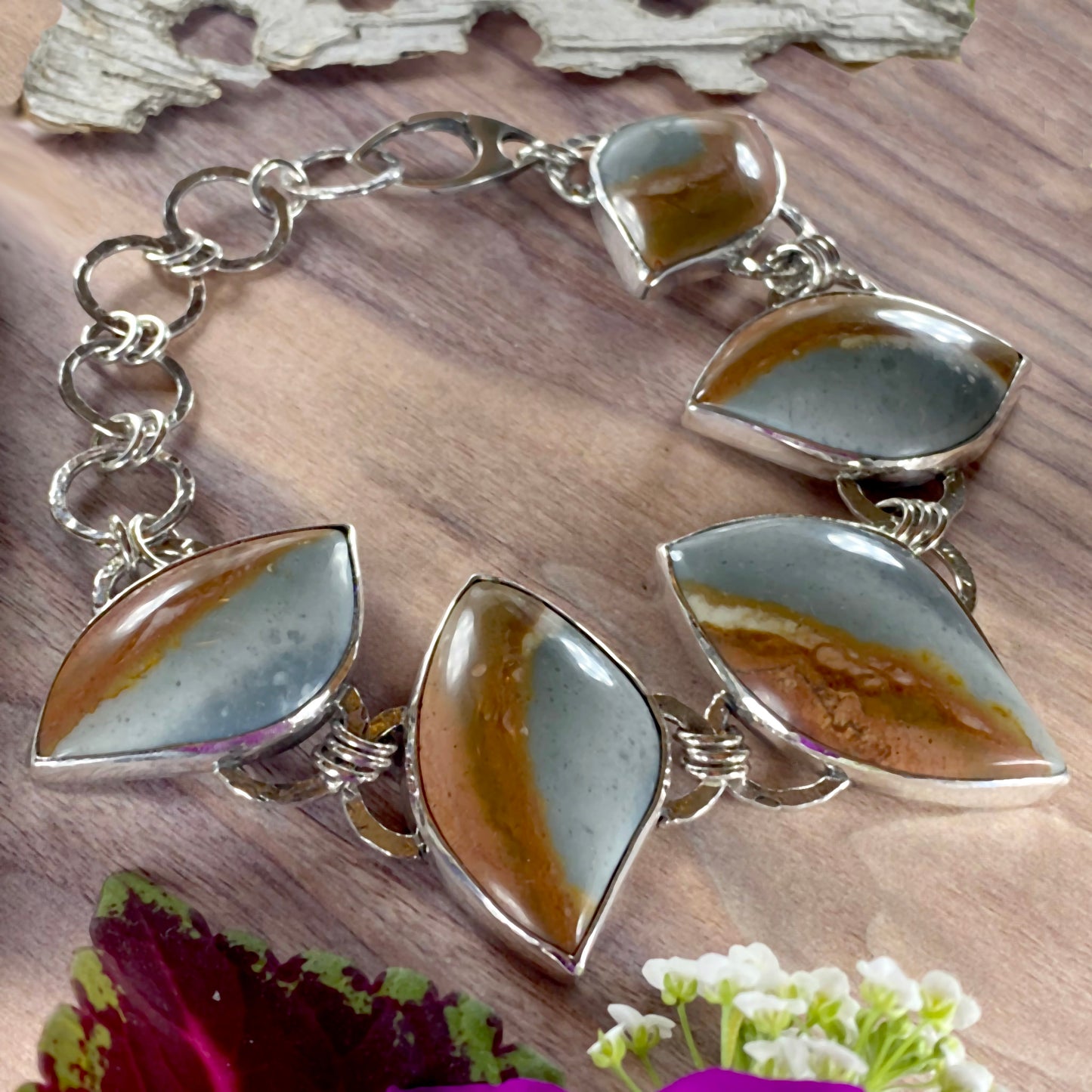 Polychrome Jasper Bracelet Front View II - Stone Treasures by the Lake