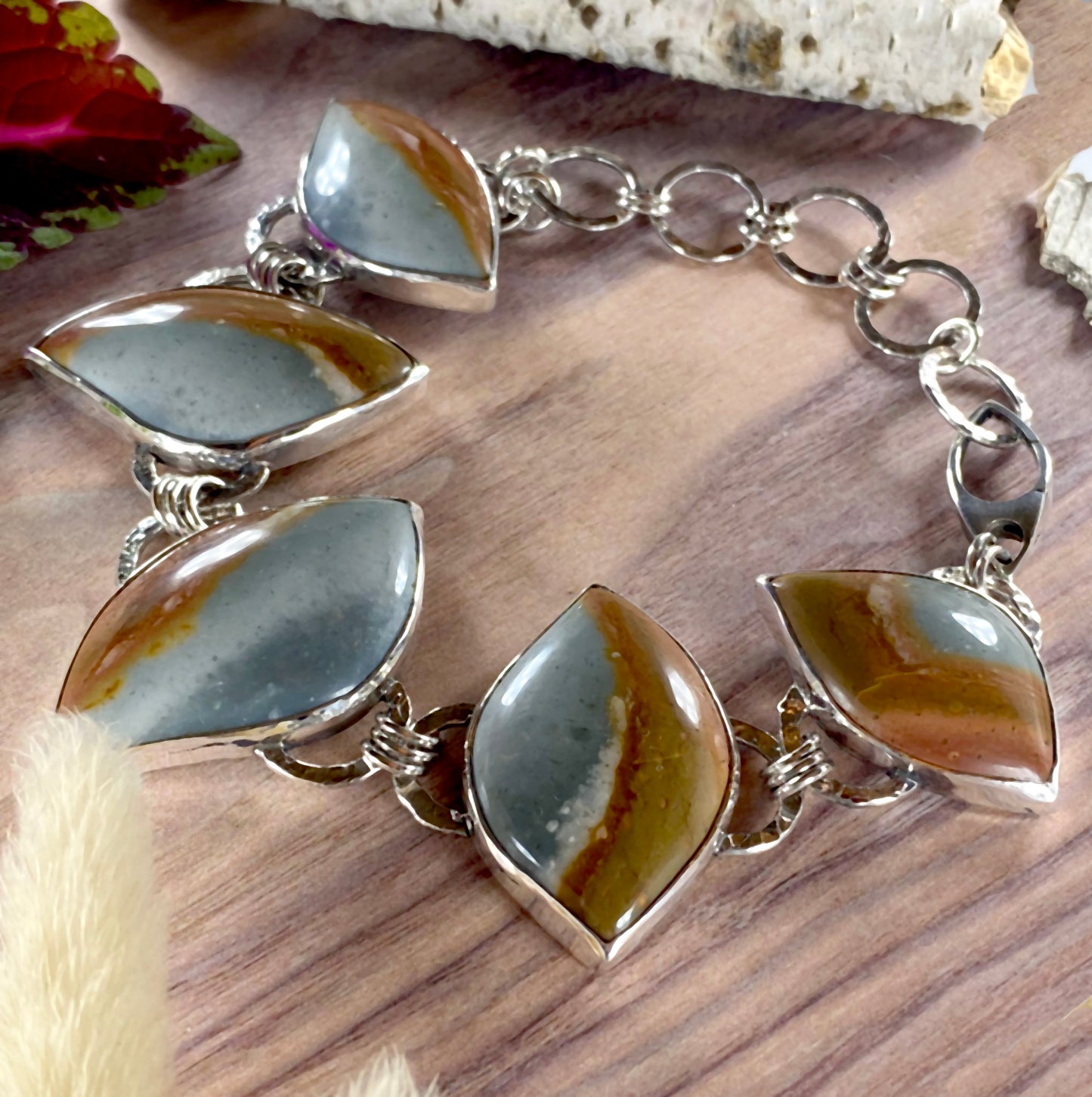 Polychrome Jasper Bracelet Front View III - Stone Treasures by the Lake