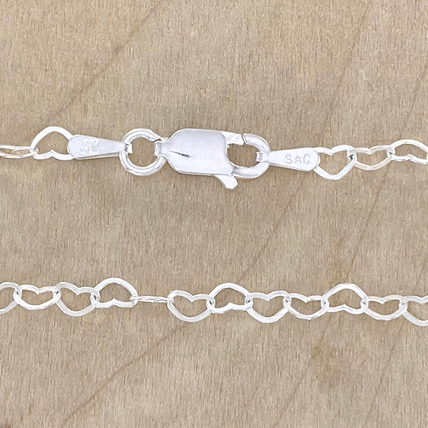 Sterling Silver Heart Chain - Stone Treasures by the Lake