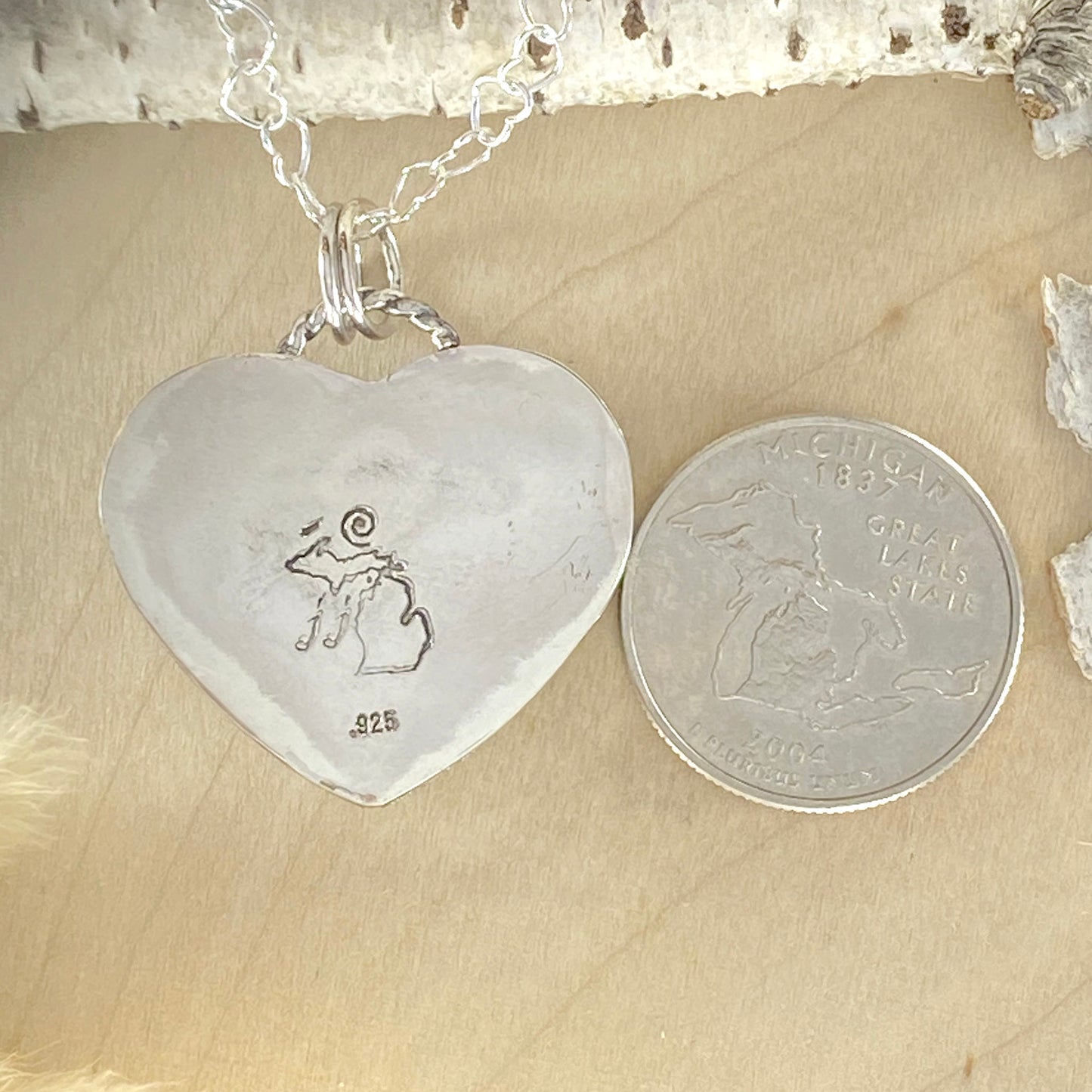 Petoskey Stone Heart Pendant Necklace - Stone Treasures by the Lake