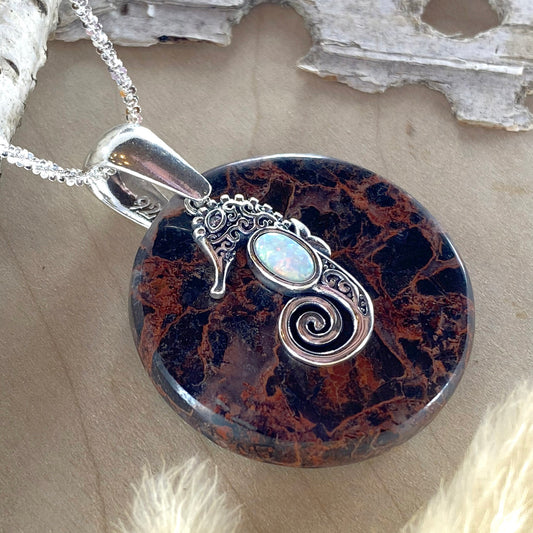 Painted Valley Agate Pendant Necklace - Stone Treasures by the Lake