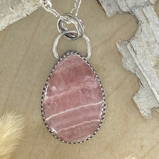 Rhodochrosite Pendant Necklace - Stone Treasures by the Lake
