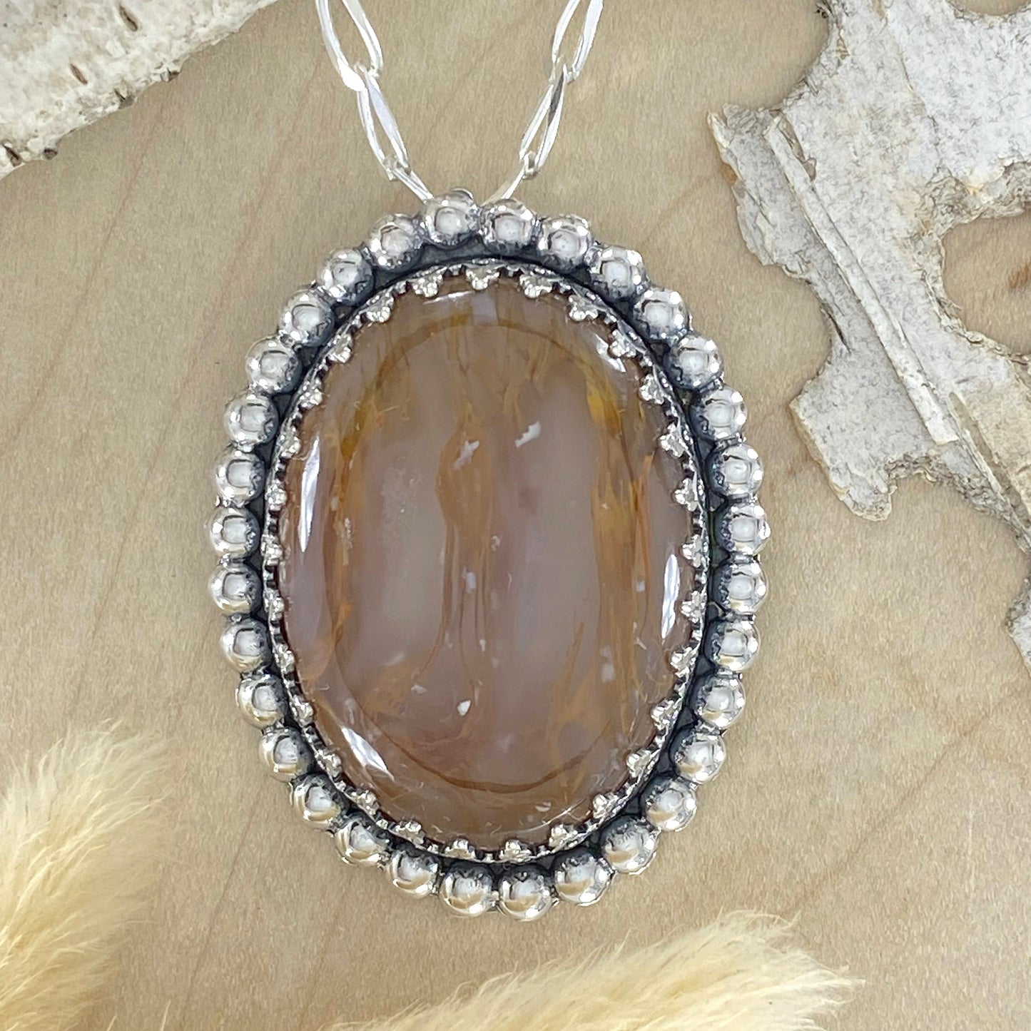 Priday Moss Agate Pendant Necklace - Stone Treasures by the Lake