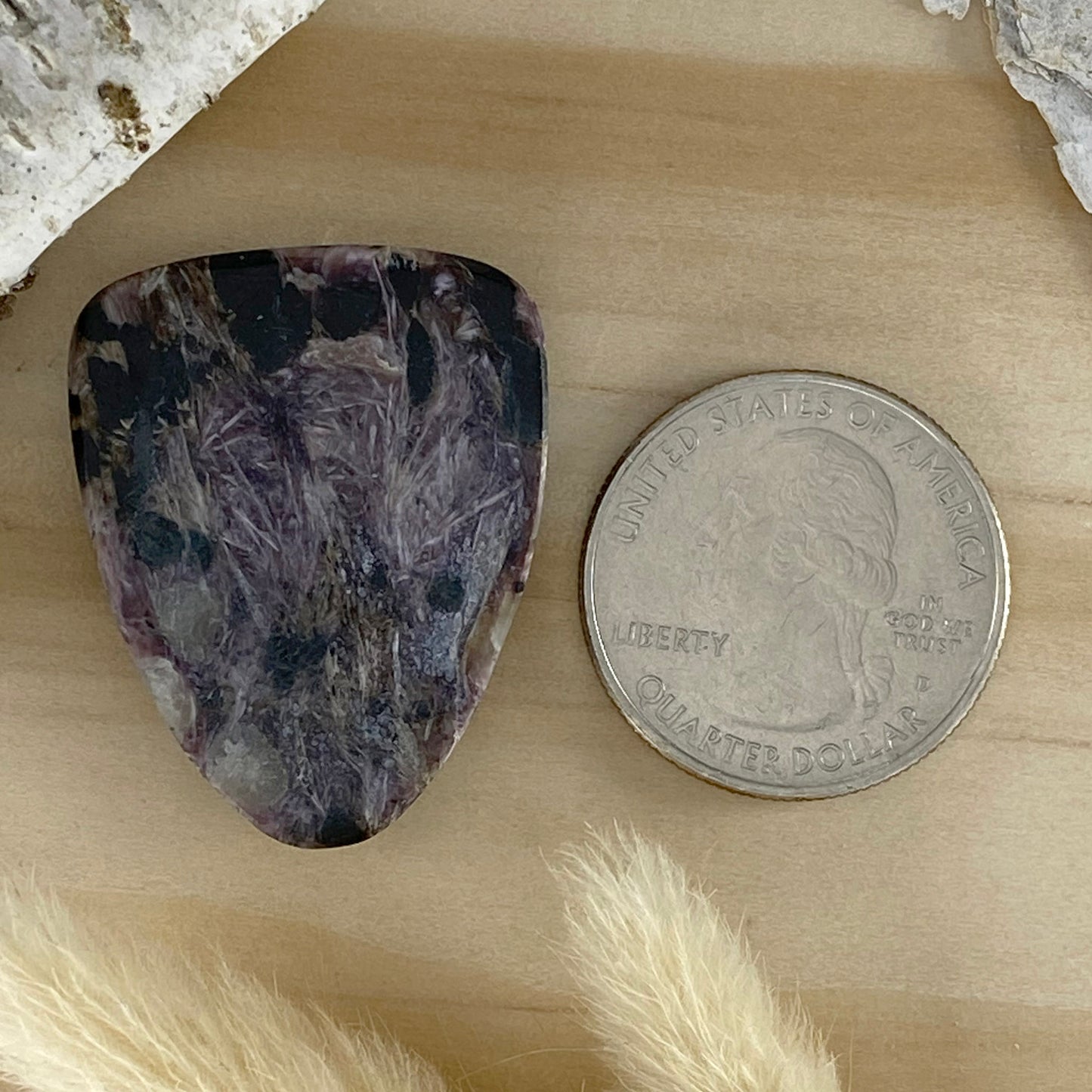 Charoite Cabochon Back View - Stone Treasures by the Lake