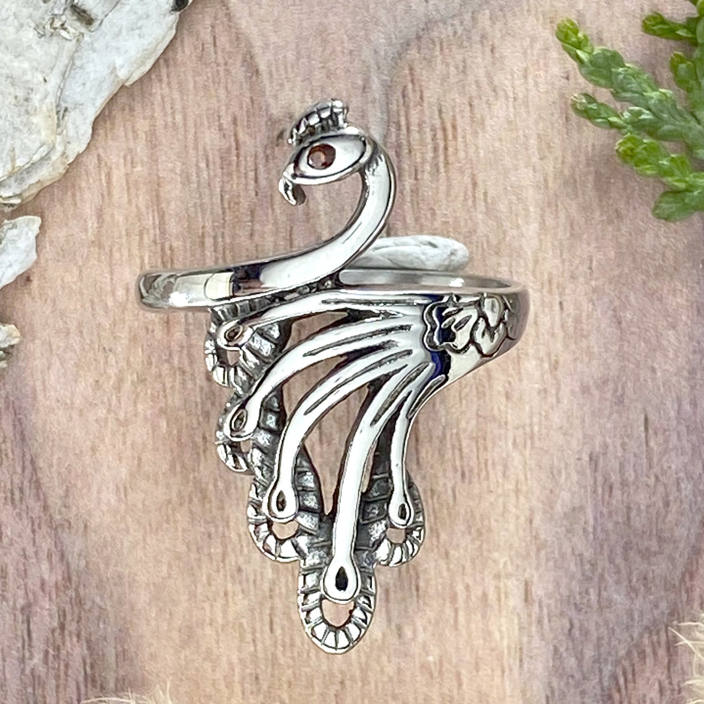 Peacock Ring Front View - Stone Treasures by the Lake