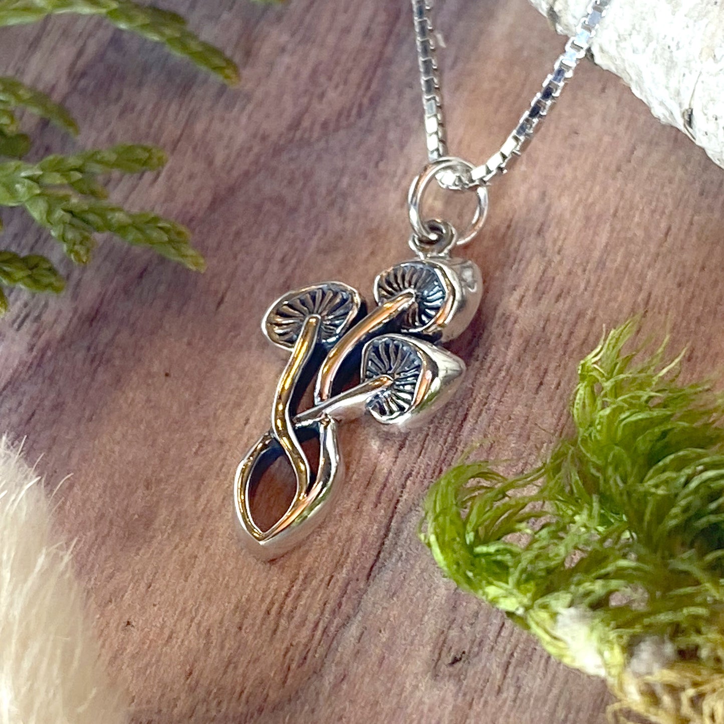 Mushroom Pendant Necklace Front View II - Stone Treasures by the Lake