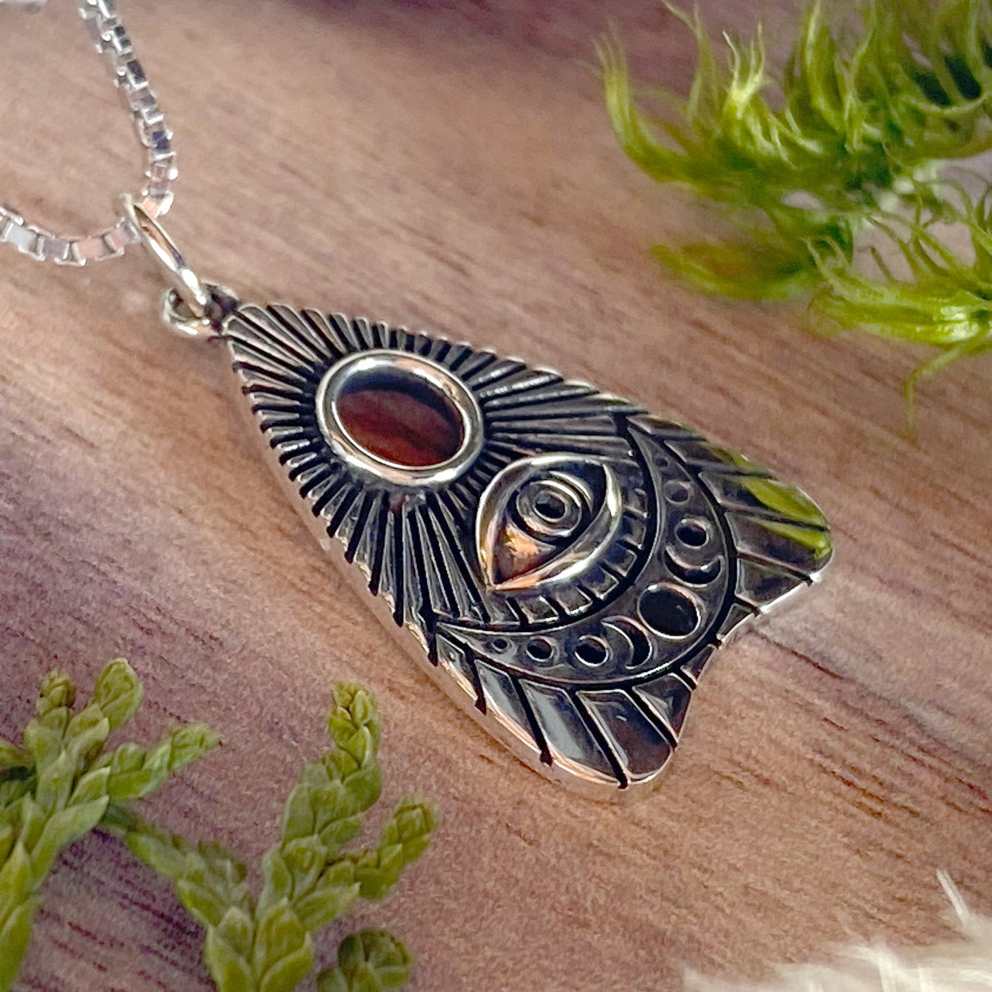 Planchette Pendant Necklace Front View III - Stone Treasures by the Lake