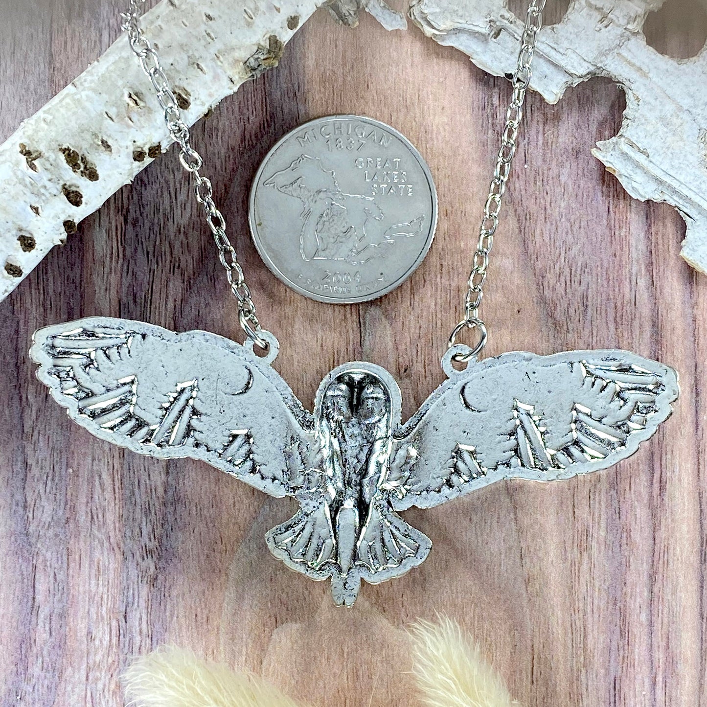 Owl Pendant Necklace VI - Stone Treasures by the Lake
