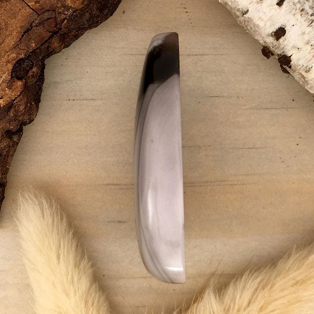 Champagne Agate Cabochon Side View - Stone Treasures by the Lake
