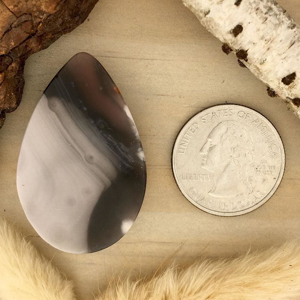 Champagne Agate Cabochon Back View - Stone Treasures by the Lake