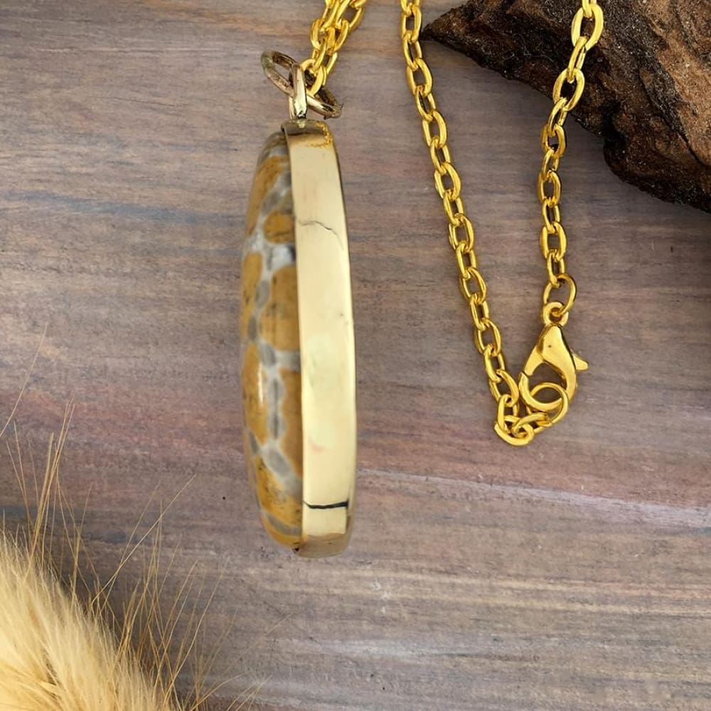 Lake Michigan Halysite Fossil Pendant with Necklace - Stone Treasures by the Lake