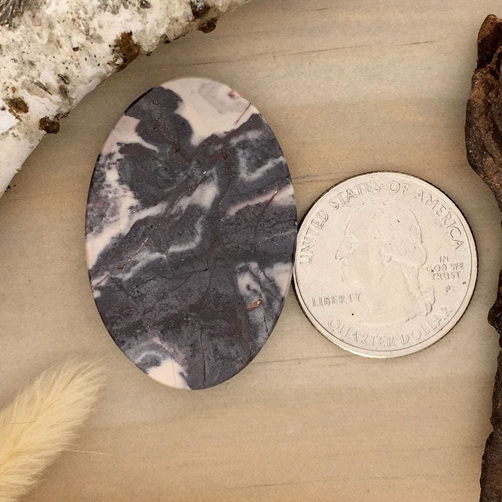 Porcelain Jasper Cabochon Back View - Stone Treasures by the Lake