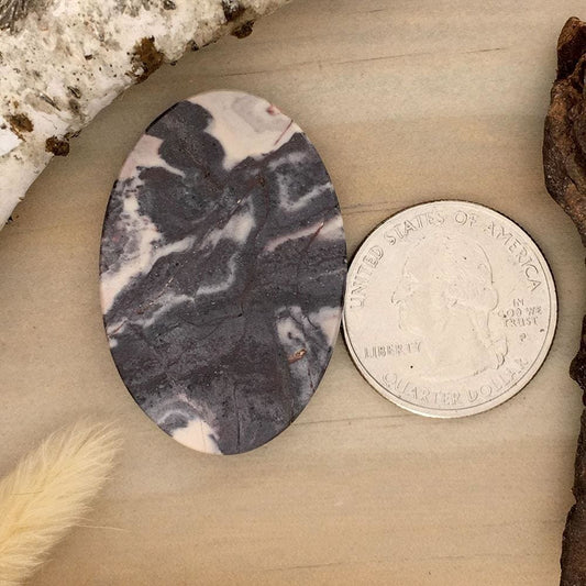 Porcelain Jasper Cabochon Back View - Stone Treasures by the Lake