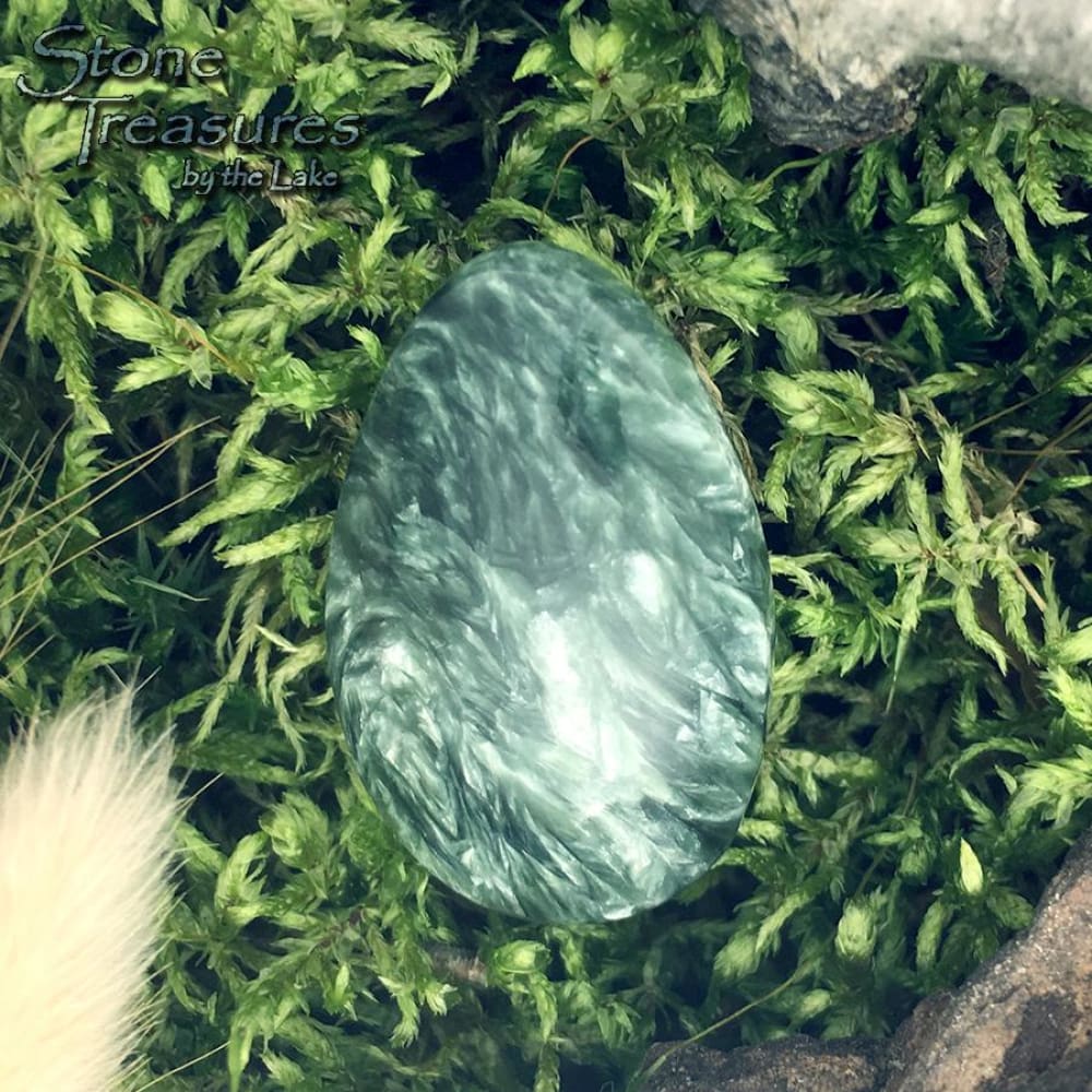Russian Seraphinite Teardrop Cabochon - Stone Treasures by the Lake
