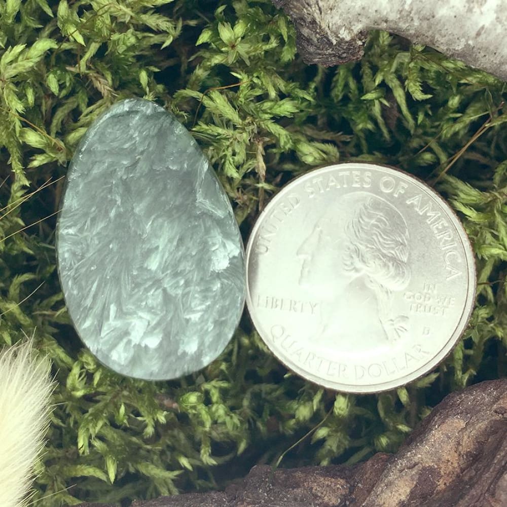 Russian Seraphinite Teardrop Cabochon - Stone Treasures by the Lake