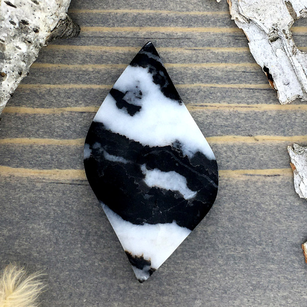 Black and store white zebra stone