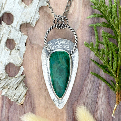 Chrysocolla Pendant Front View II - Stone Treasures by the Lake