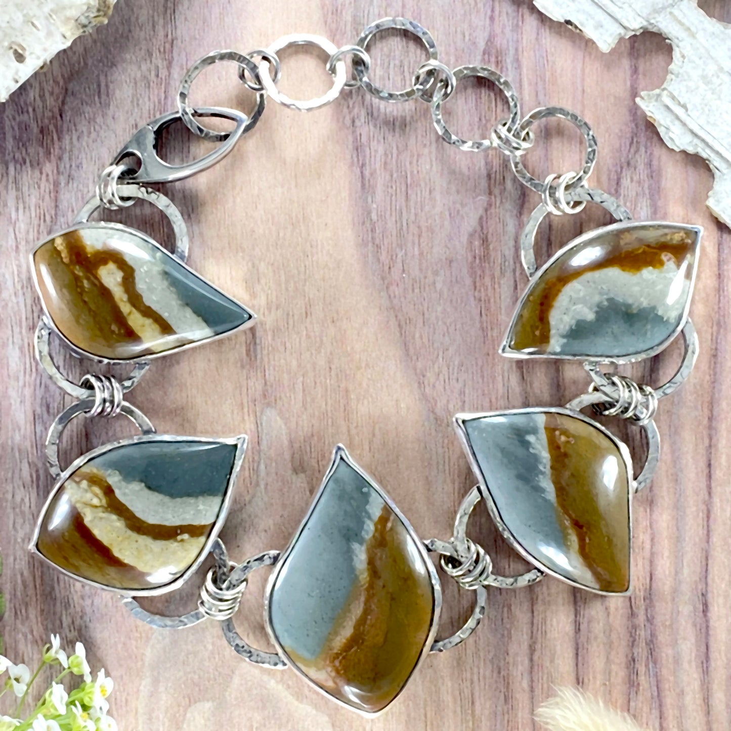 Polychrome Jasper Bracelet Front View - Stone Treasures by the Lake