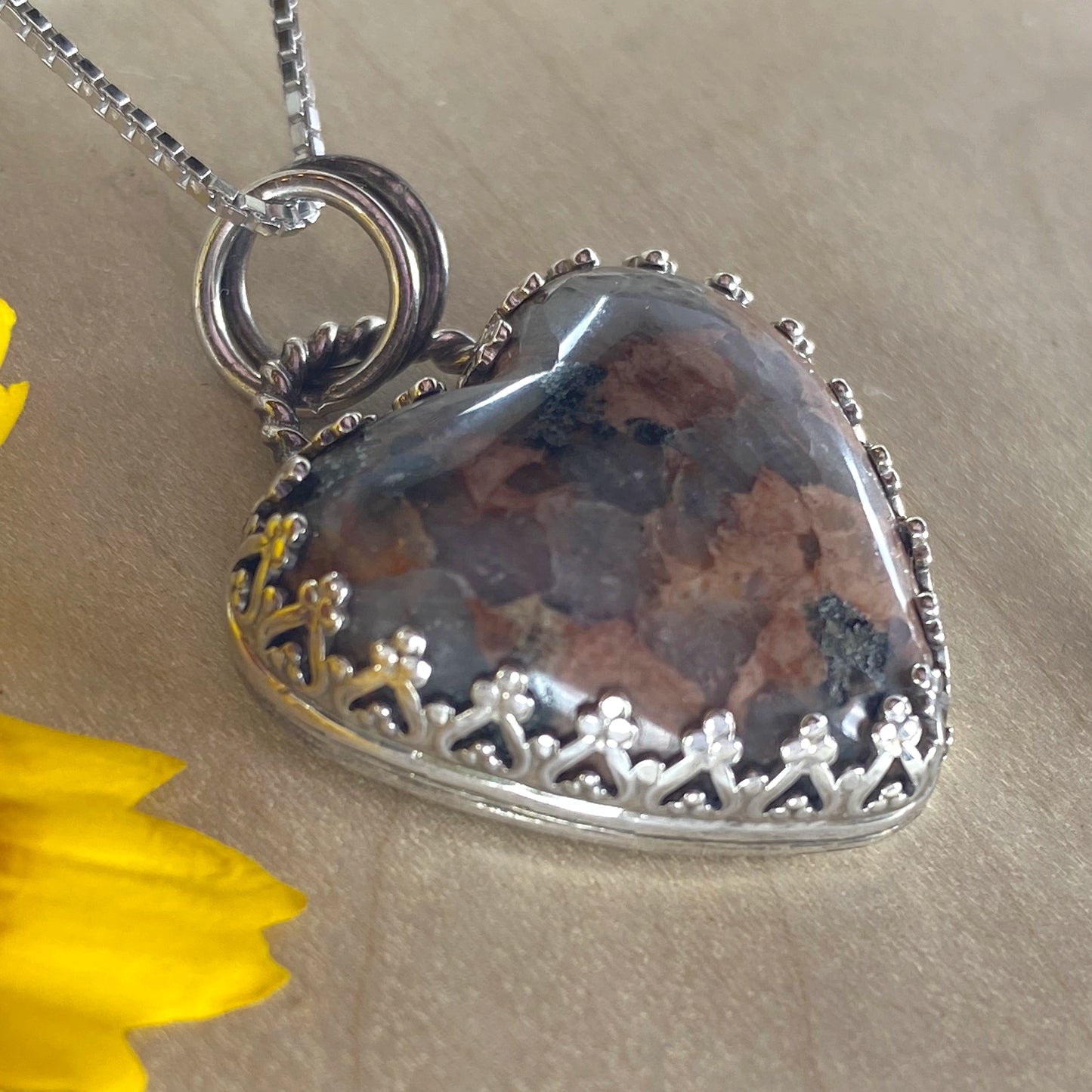 Granite Heart Pendant Necklace - Stone Treasures by the Lake