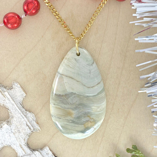 Gary Green Larsonite Pendant Necklace - Stone Treasures by the Lake