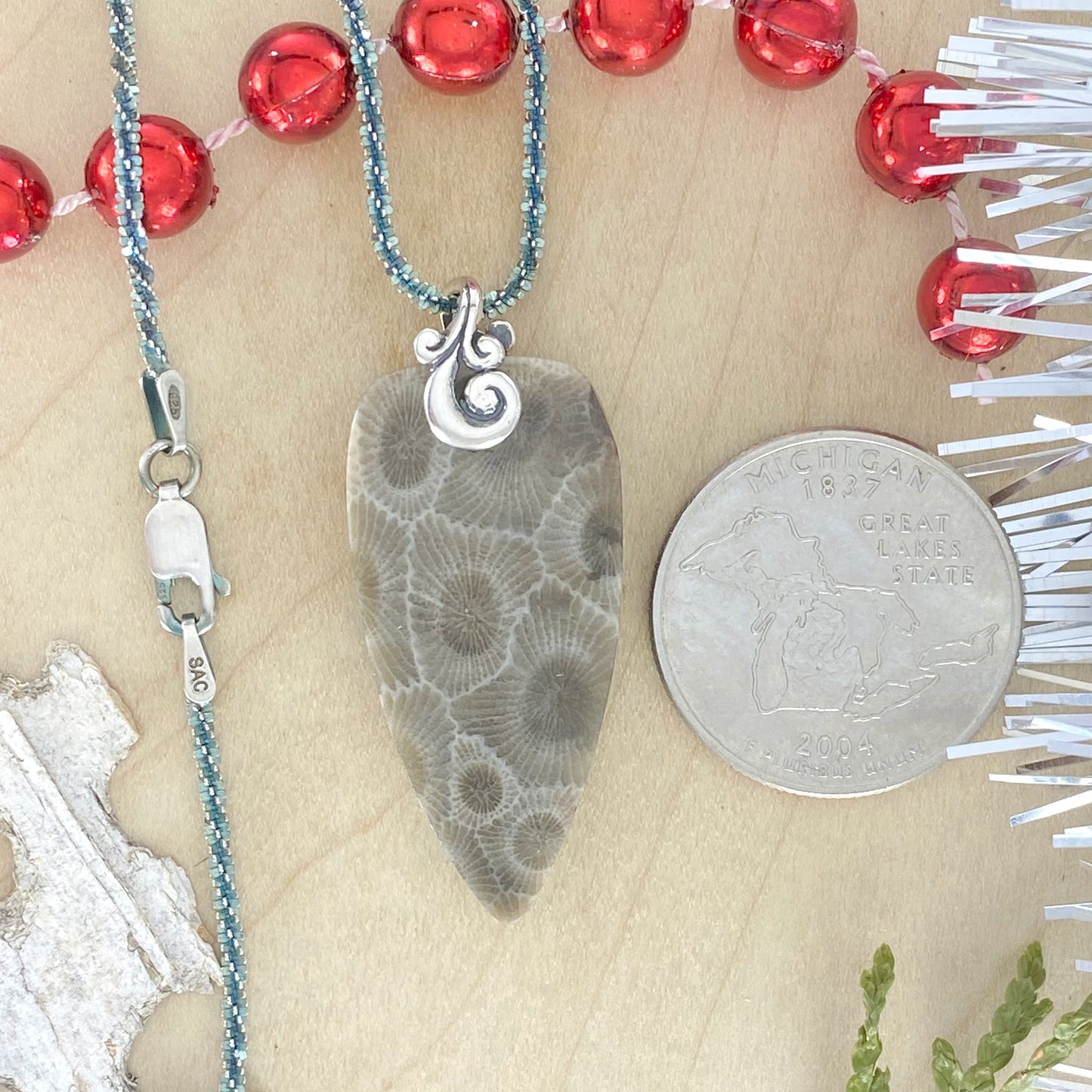 Petoskey Stone Pendant Necklace - Stone Treasures by the Lake