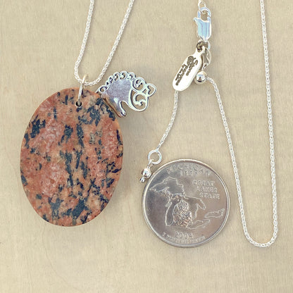 Granite with Unicorn Charm Pendant Necklace