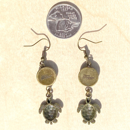 Petoskey Stone Turtle Earrings - Stone Treasures by the Lake