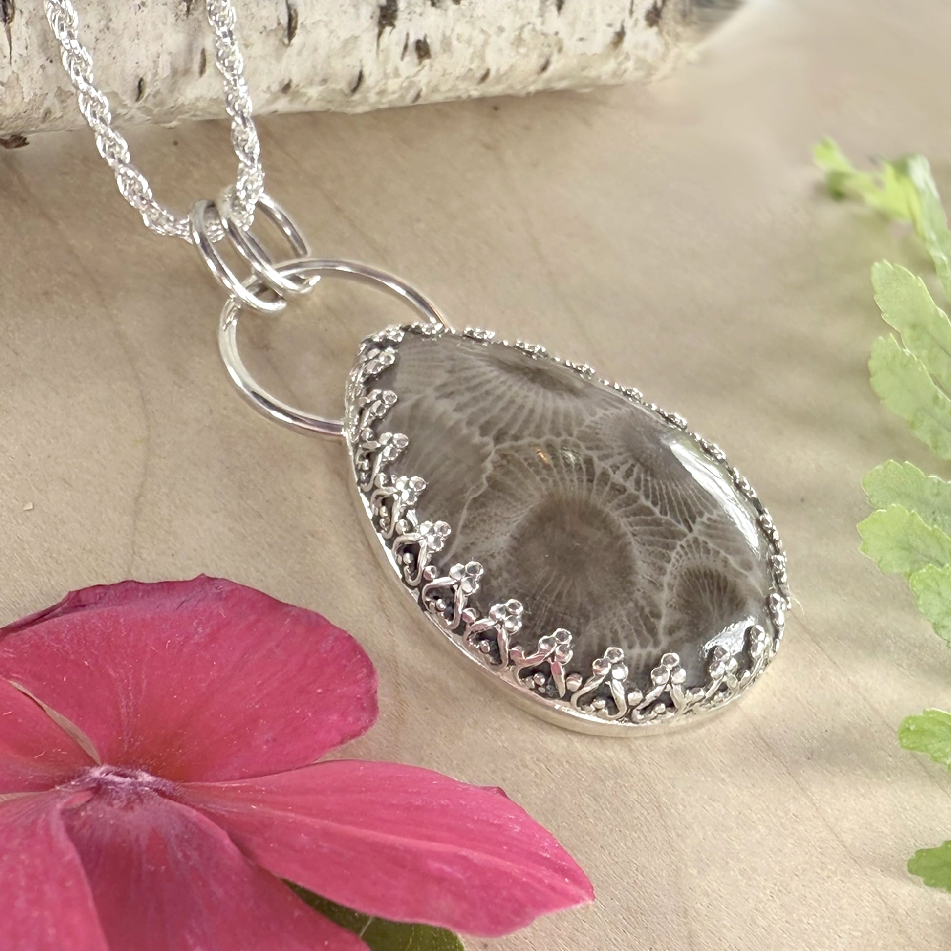 Petoskey Stone Pendant Necklace - Stone Treasures by the Lake