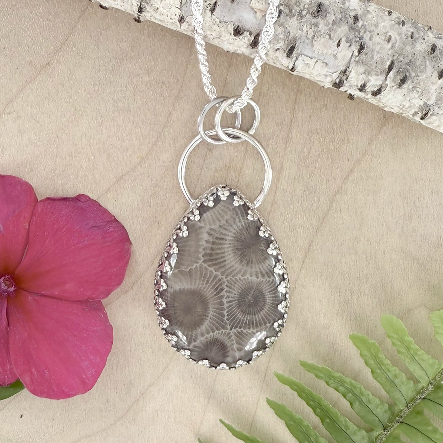 Petoskey Stone Pendant Necklace - Stone Treasures by the Lake