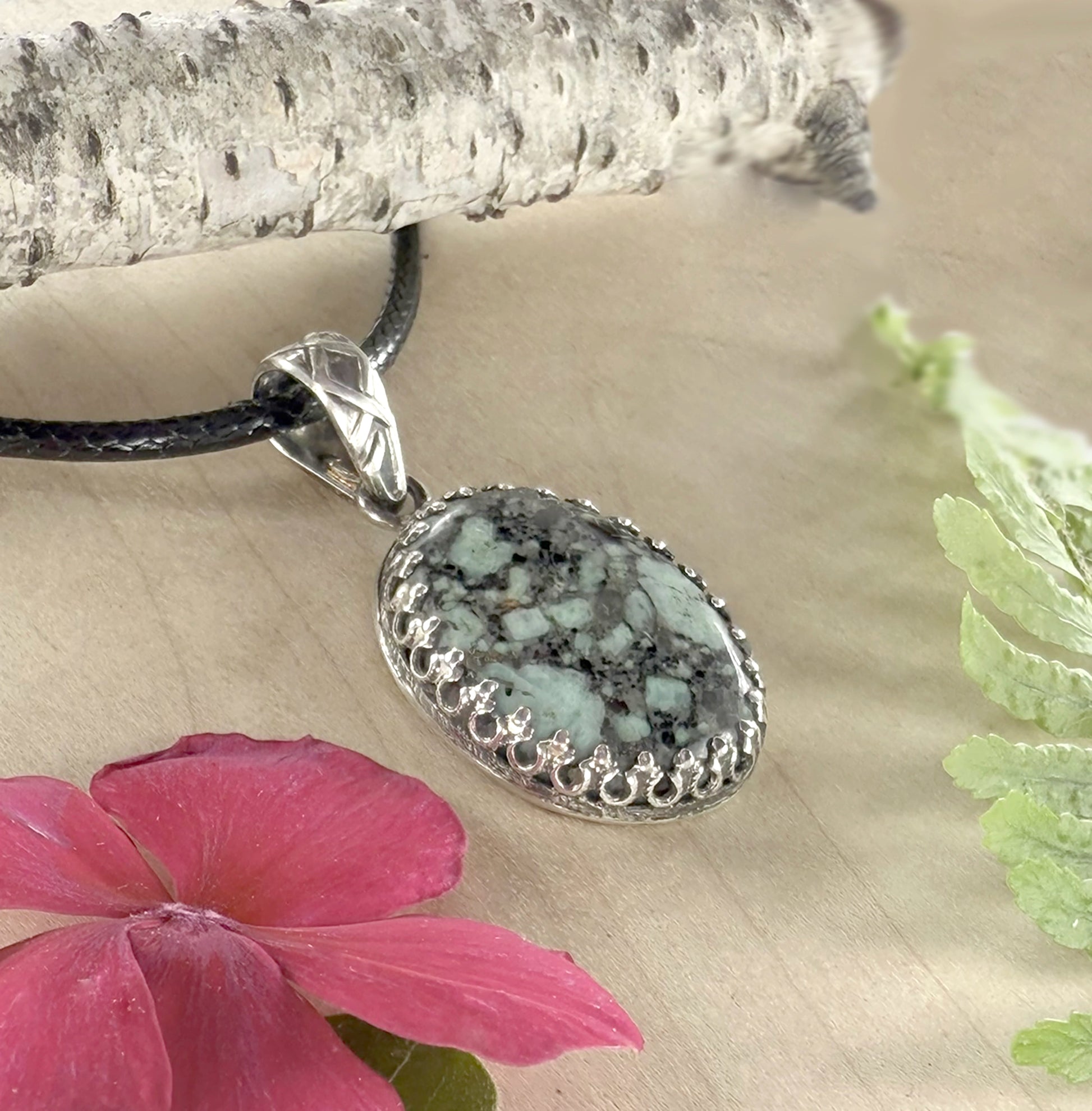 Turquoise Pendant Necklace - Stone Treasures by the Lake