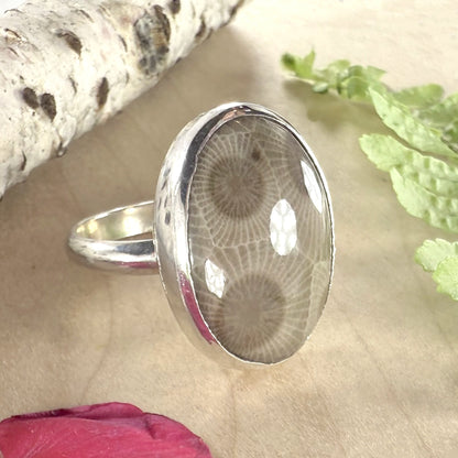 Petoskey Stone Ring - Stone Treasures by the Lake