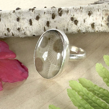 Petoskey Stone Ring - Stone Treasures by the Lake