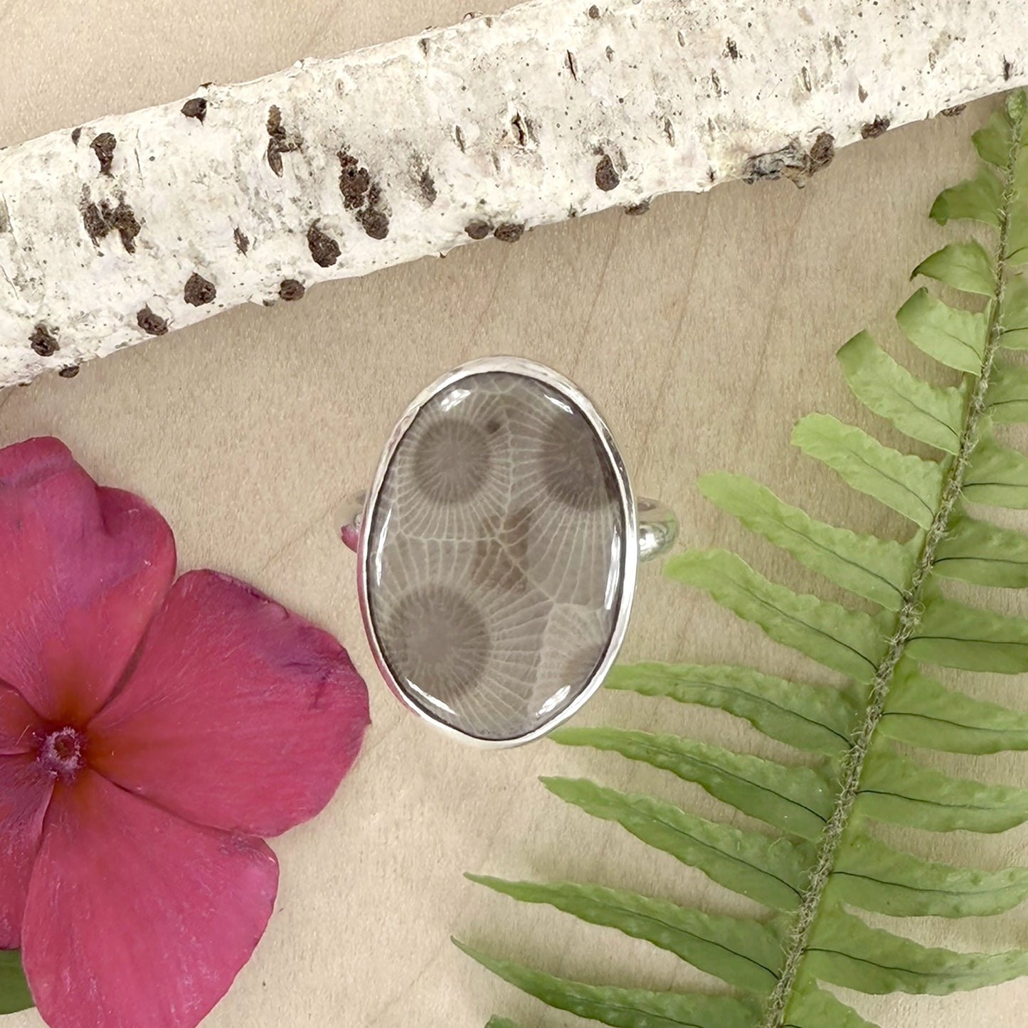 Petoskey Stone Ring - Stone Treasures by the Lake