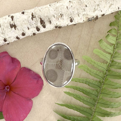 Petoskey Stone Ring - Stone Treasures by the Lake