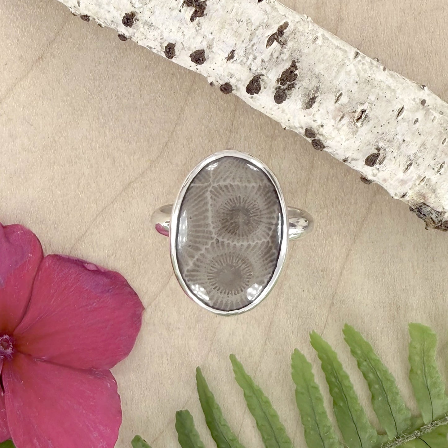 Petoskey Stone Ring - Stone Treasures by the Lake