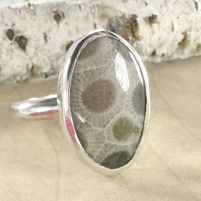 Petoskey Stone Ring - Stone Treasures by the Lake