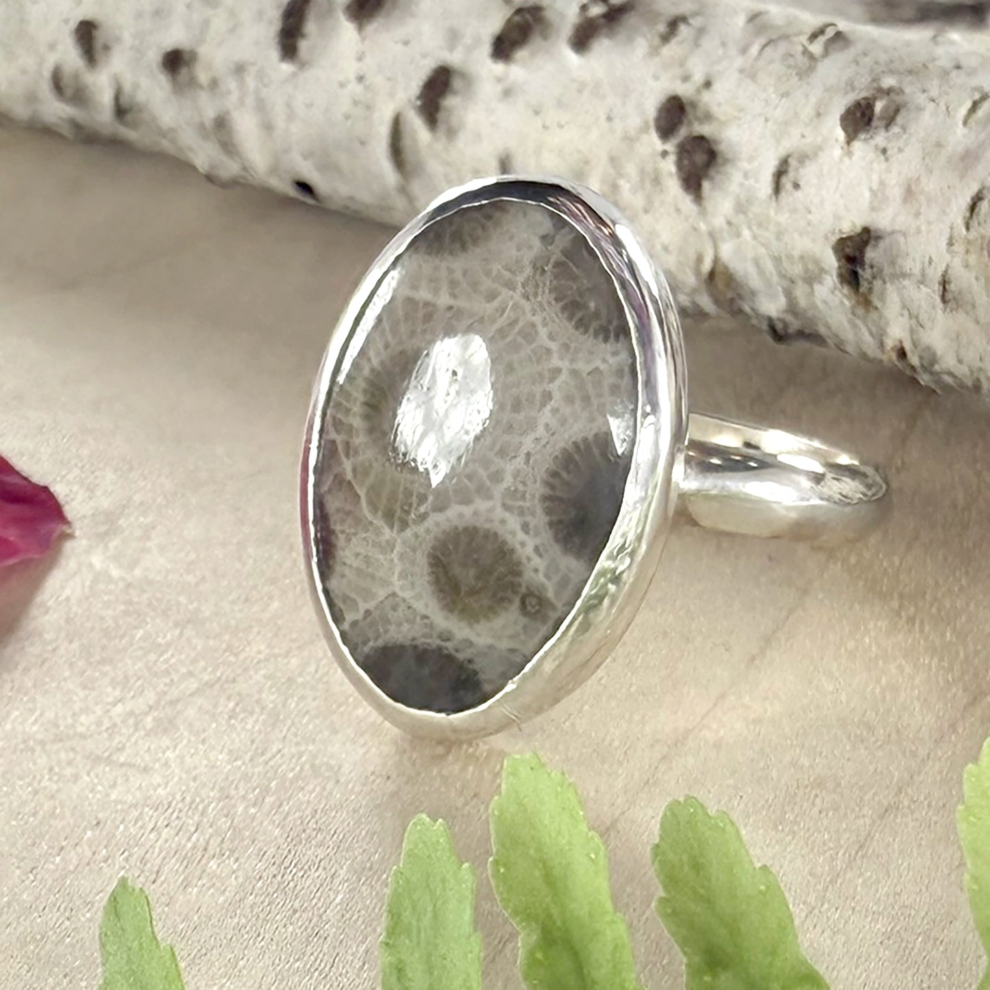 Petoskey Stone Ring - Stone Treasures by the Lake