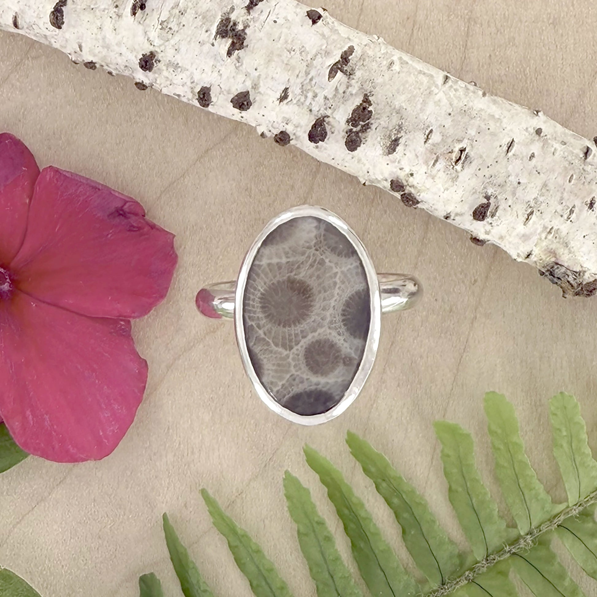 Petoskey Stone Ring - Stone Treasures by the Lake