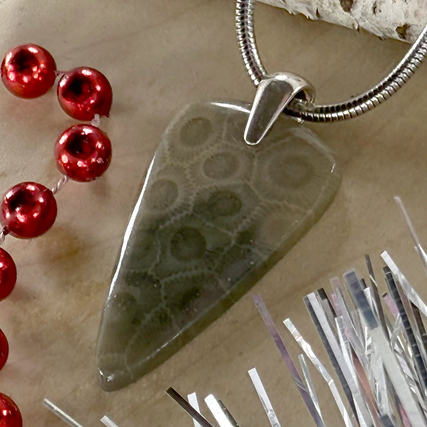 Handcrafted Petoskey Stone Pendant - Stone Treasures by the Lake