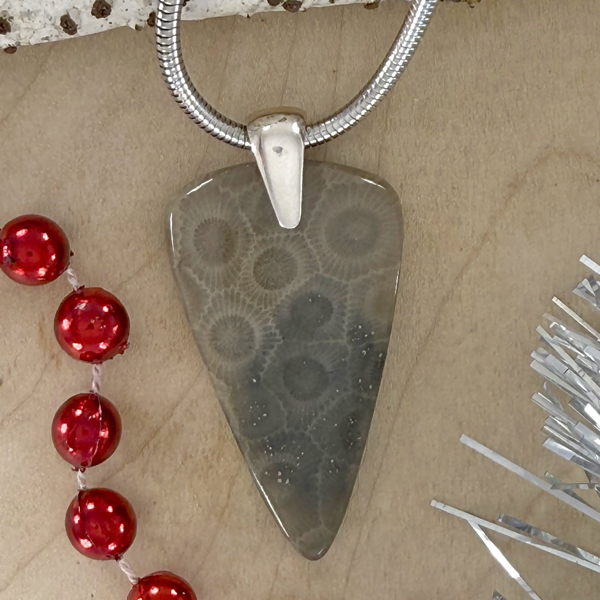 Handcrafted Petoskey Stone Pendant - Stone Treasures by the Lake