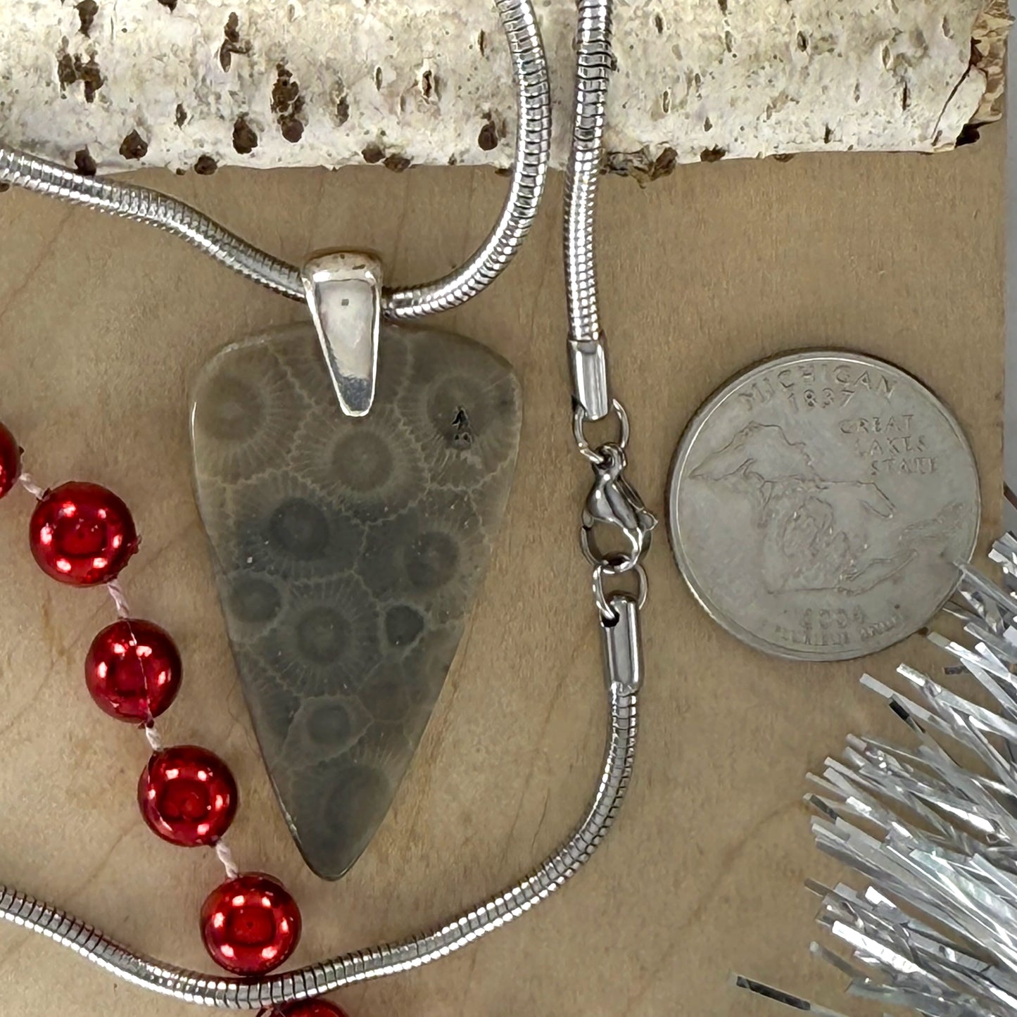 Handcrafted Petoskey Stone Pendant - Stone Treasures by the Lake