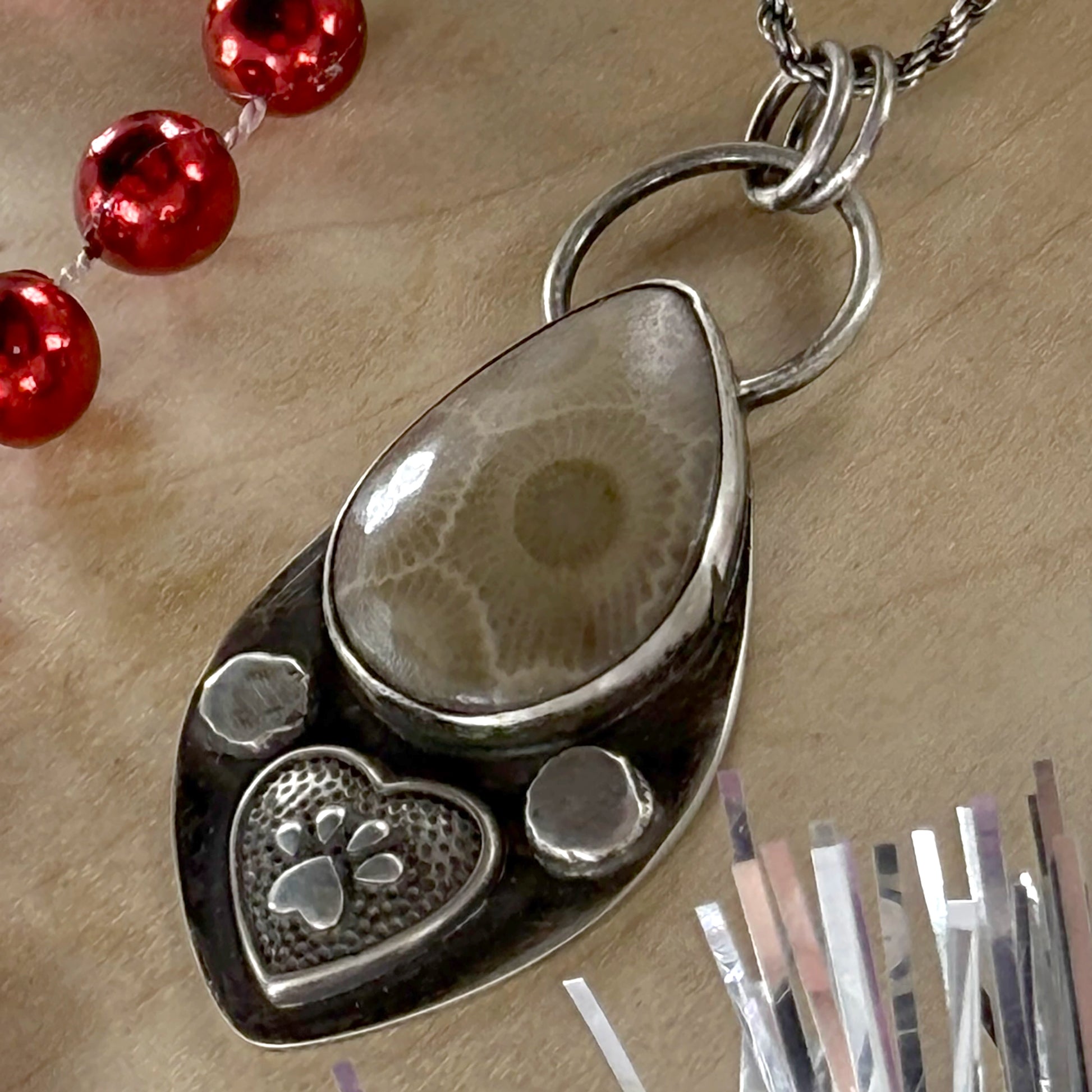 Petoskey Stone Pendant Necklace - Stone Treasures by the Lake