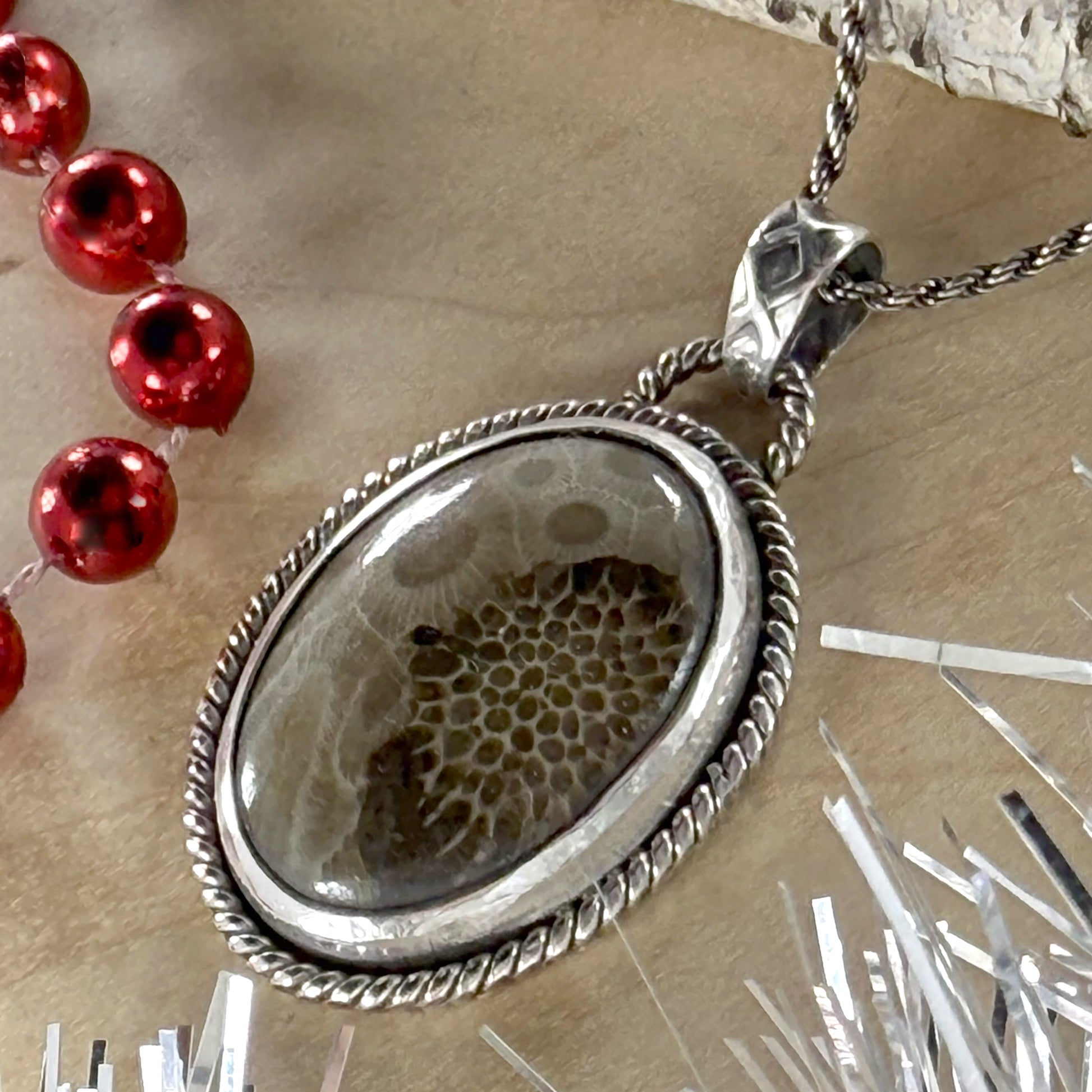 Petoskey Stone Pendant Necklace - Stone Treasures by the Lake