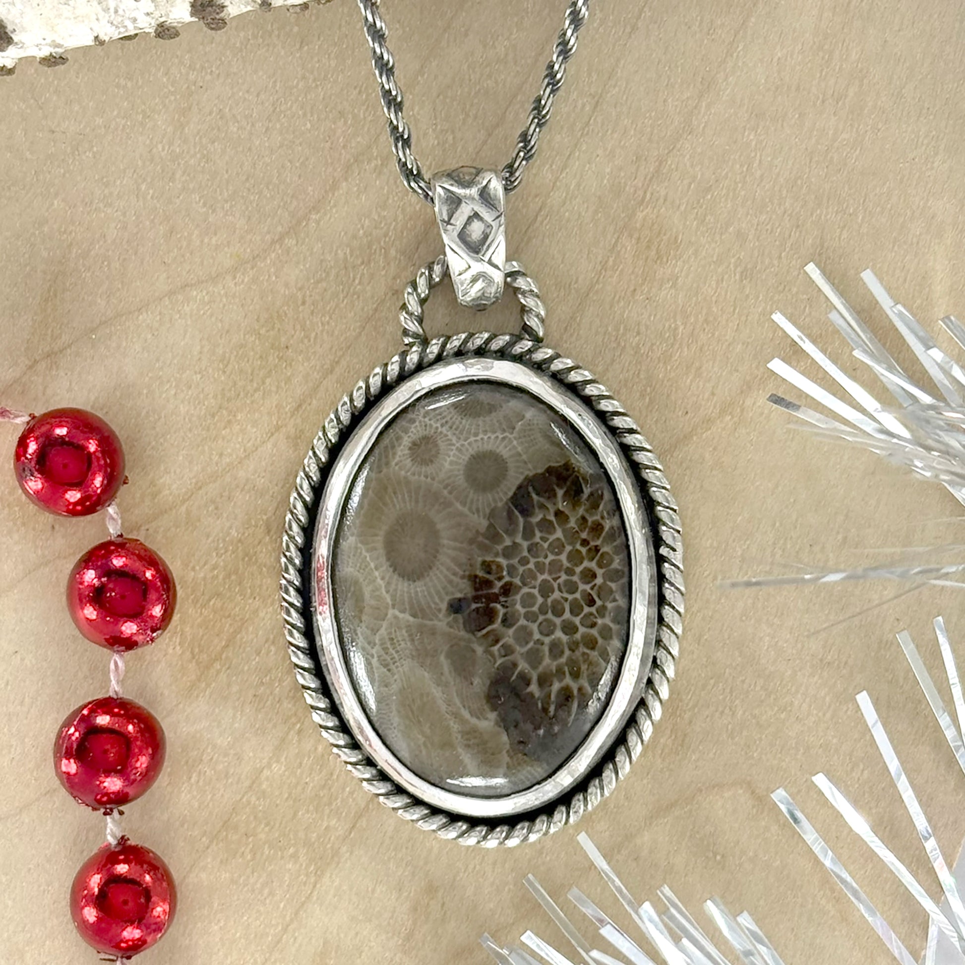 Petoskey Stone Pendant Necklace - Stone Treasures by the Lake