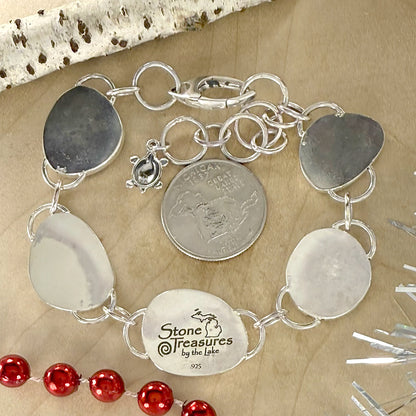 Sterling Silver Petoskey Stone Bracelet - Stone Treasures by the Lake