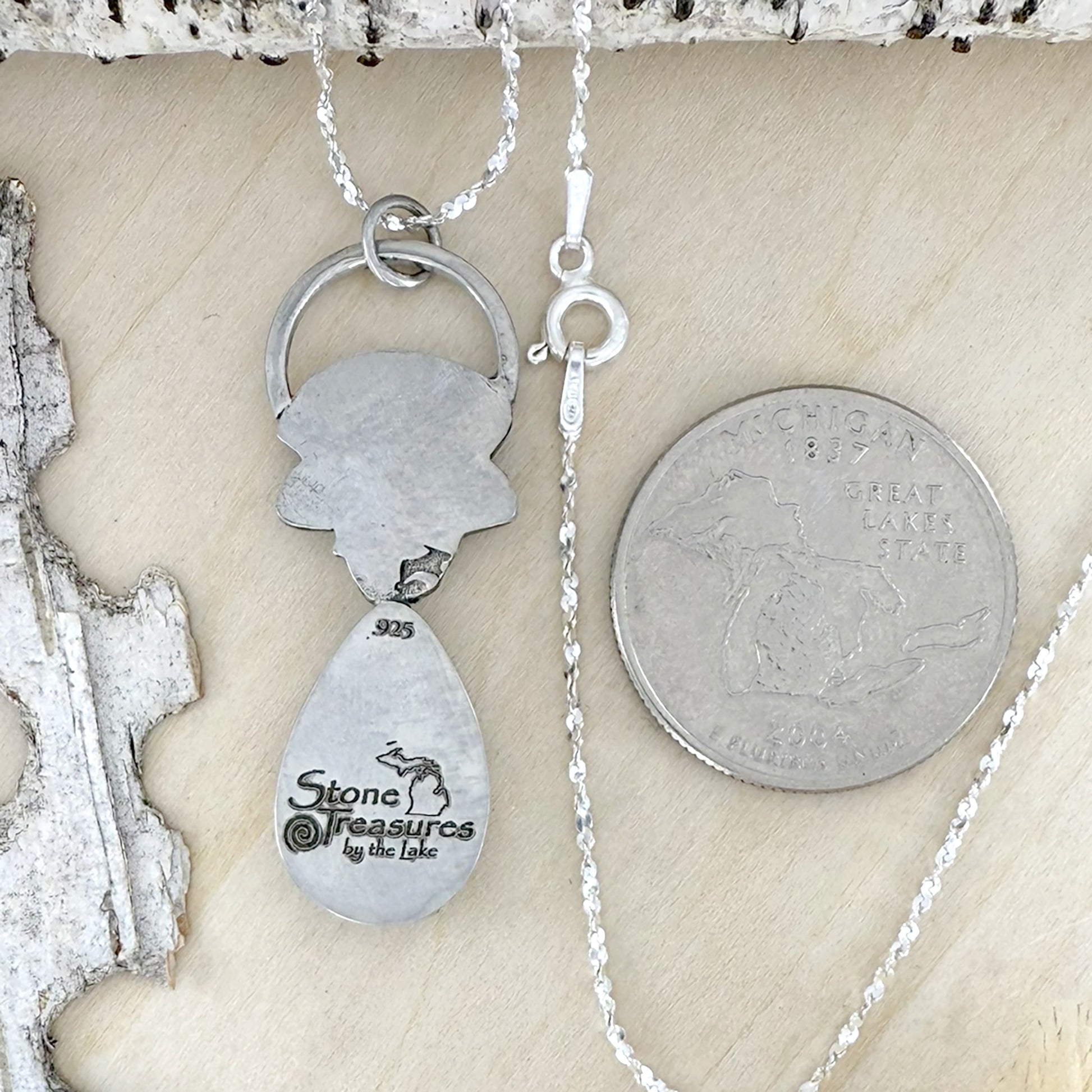 Petoskey Stone Mushroom Pendant - Stone Treasures by the Lake