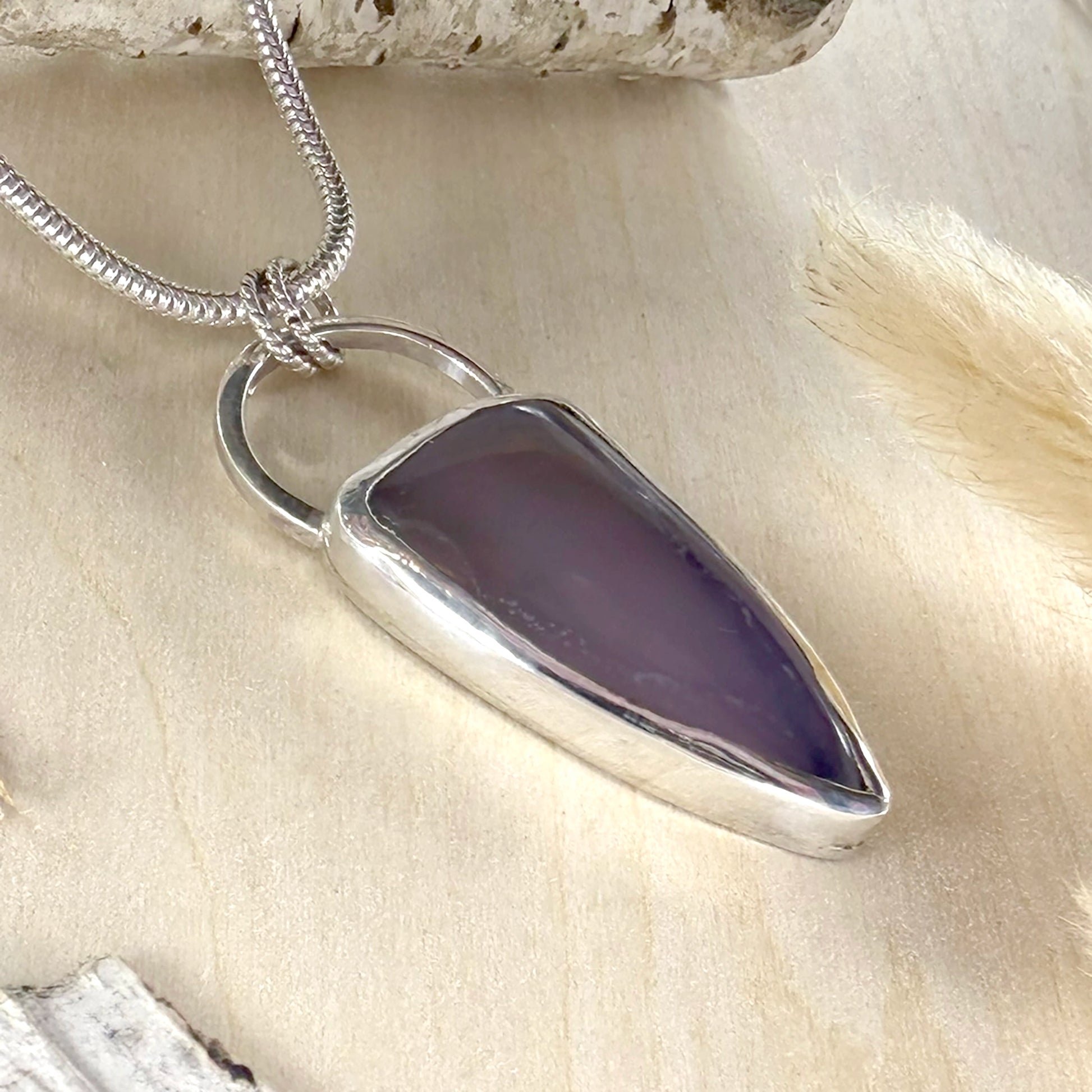 Holley Blue Agate Pendant Necklace - Stone Treasures by the Lake