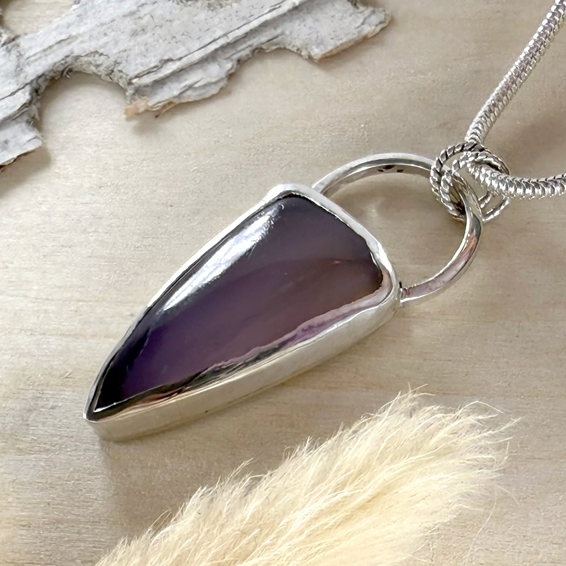 Holley Blue Agate Pendant Necklace - Stone Treasures by the Lake