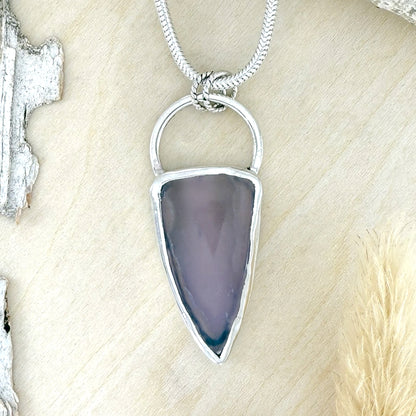 Holley Blue Agate Pendant Necklace - Stone Treasures by the Lake