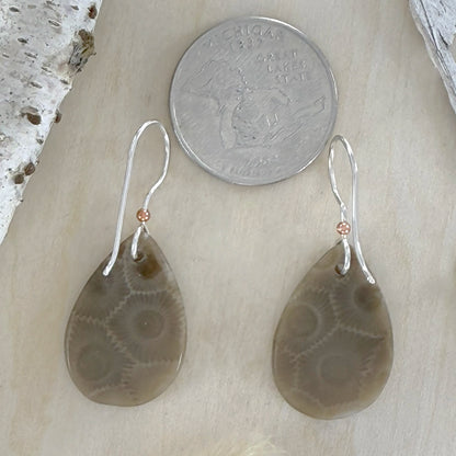 Petoskey Stone Earrings - Stone Treasures by the Lake